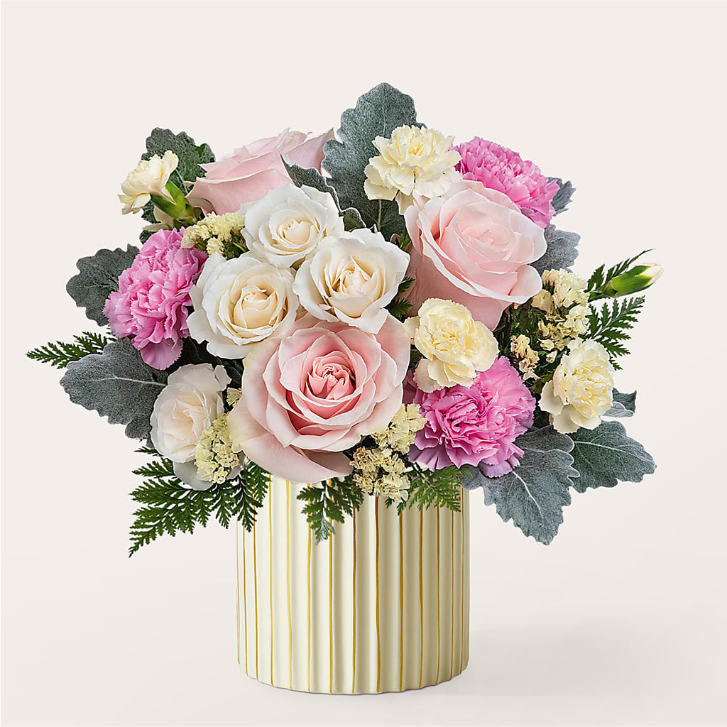 Blissful Moments Bouquet with Ivory Vase – Ferguson Florists Inc, Attalla AL
