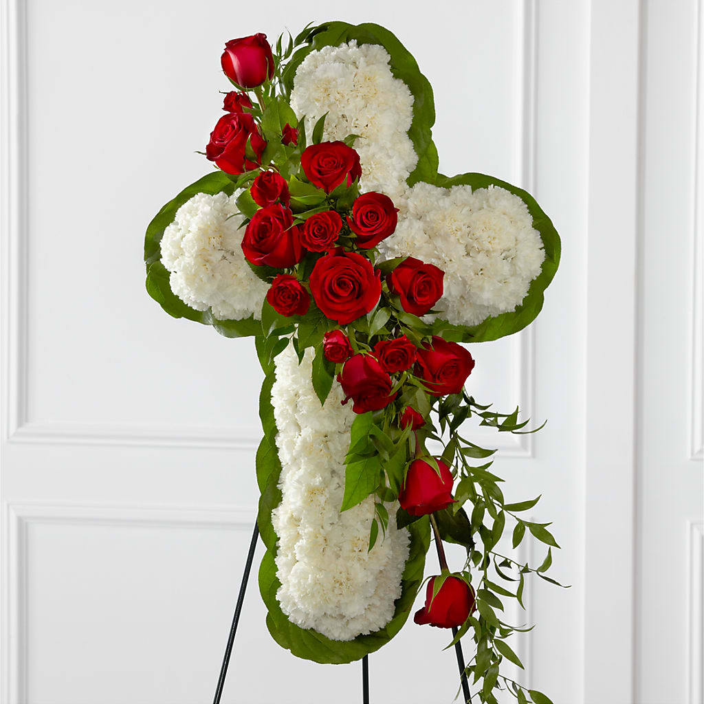 Floral Cross Easel – Ferguson Florists Inc, Attalla AL