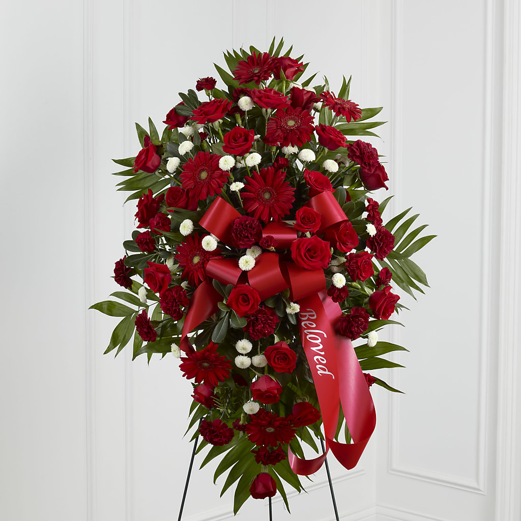 Treasured Memories Standing Spray – Ferguson Florists Inc, Attalla AL