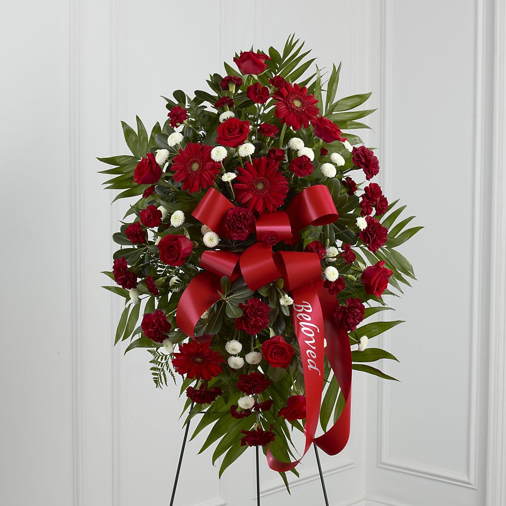 Treasured Memories Standing Spray – Ferguson Florists Inc, Attalla AL