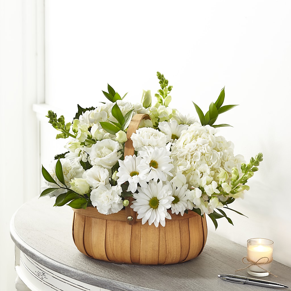 Pure Ivory Basket – Ferguson Florists Inc, Attalla AL