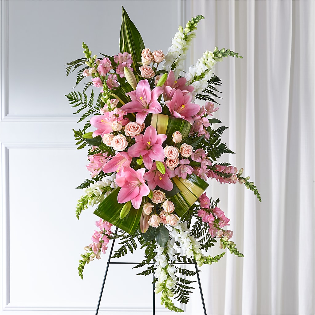 Elegant Embrace Standing Spray – Ferguson Florists Inc, Attalla AL