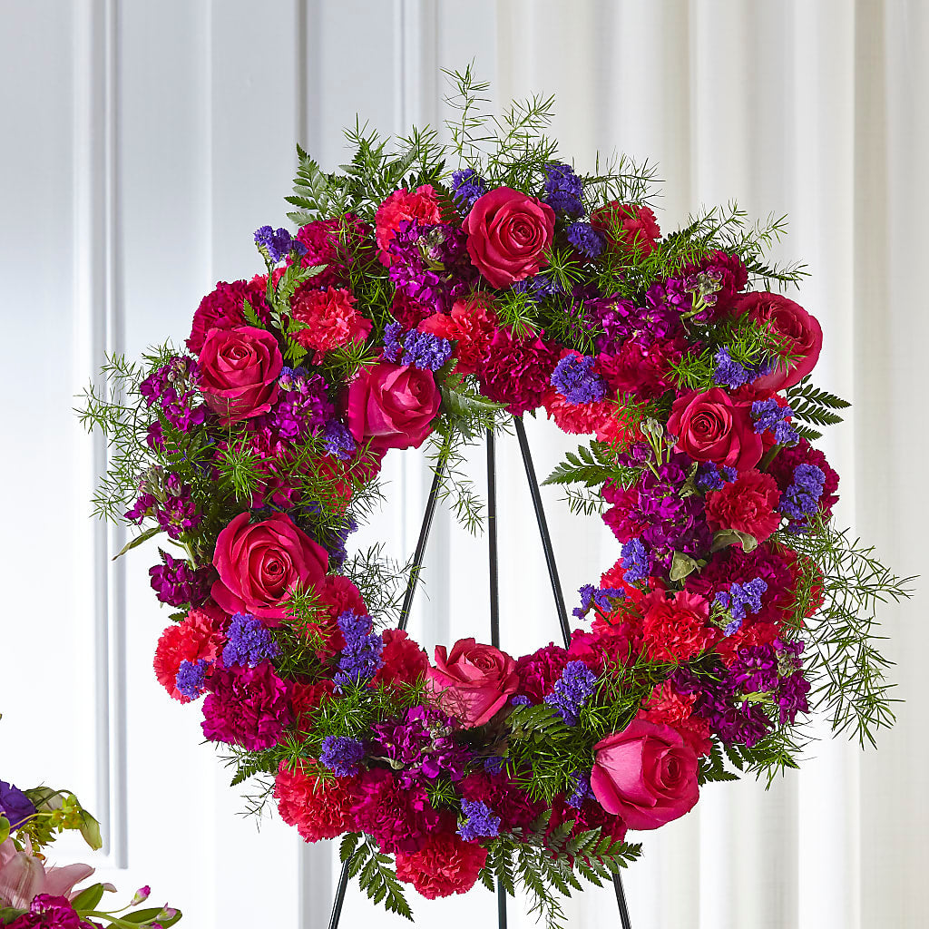 Calming Colors Wreath – Ferguson Florists Inc, Attalla AL