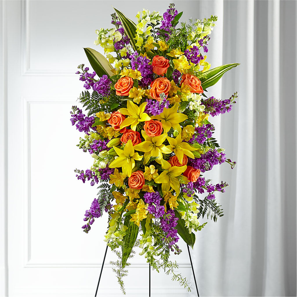 Thoughtful Prayers Standing Spray – Ferguson Florists Inc, Attalla AL