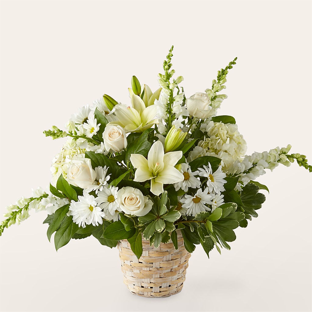 Ivory Elegance Floral Basket – Ferguson Florists Inc, Attalla AL