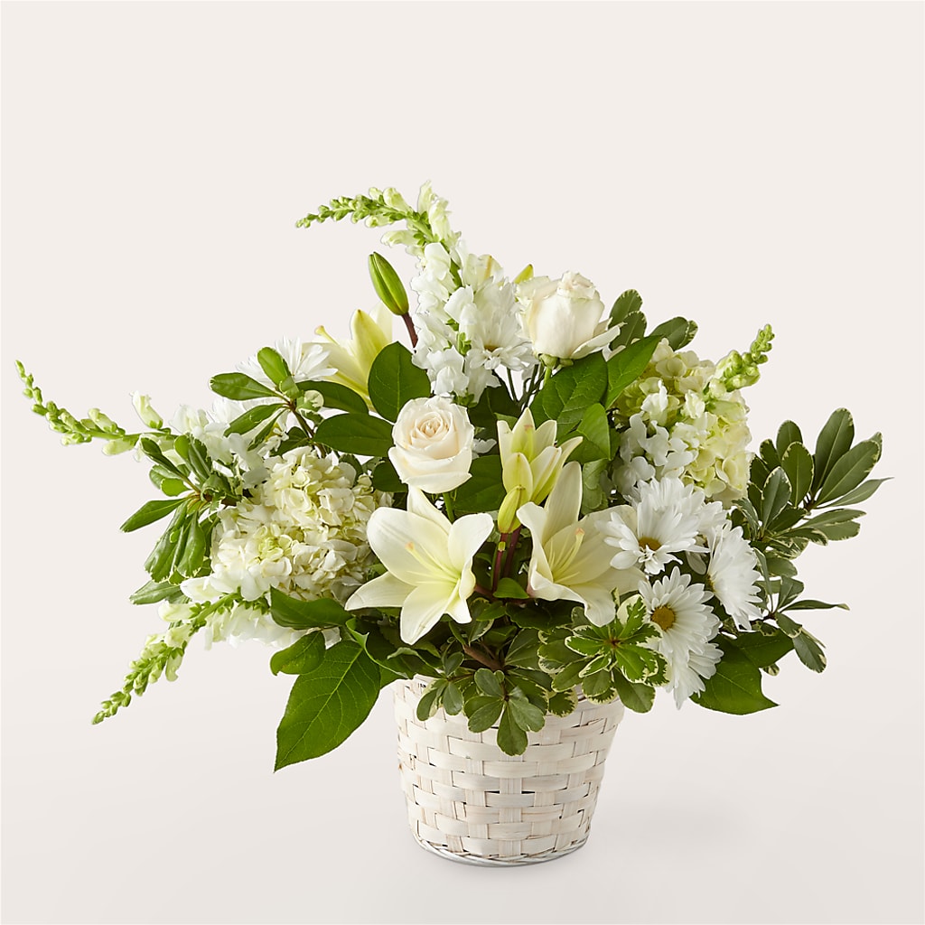 Ivory Elegance Floral Basket – Ferguson Florists Inc, Attalla AL