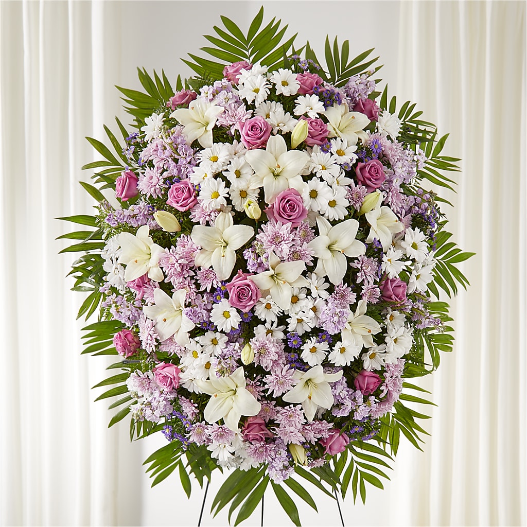 Surrounded by Love Standing Spray – Ferguson Florists Inc, Attalla AL