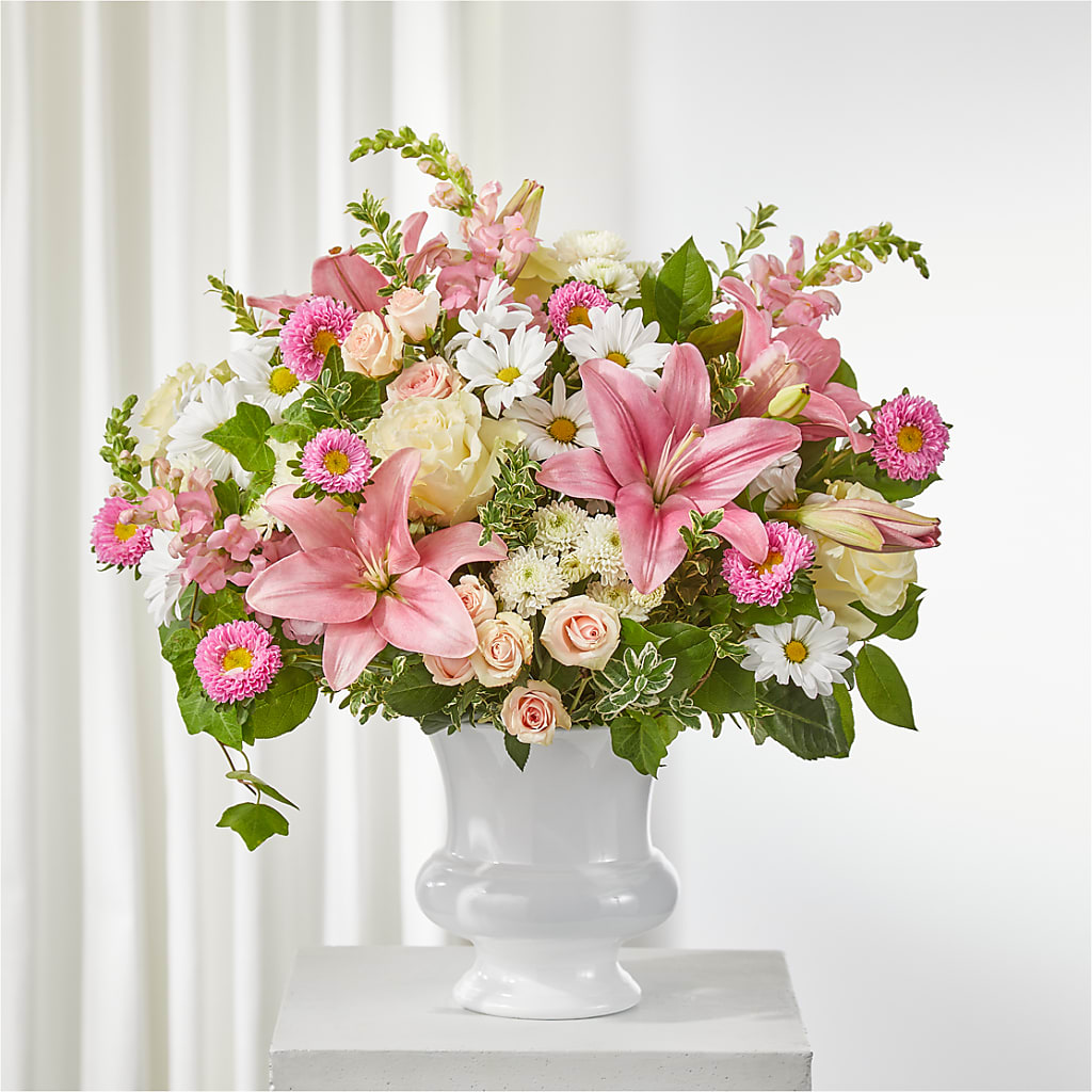 Empathetic Blooms Urn Arrangement – Ferguson Florists Inc, Attalla AL