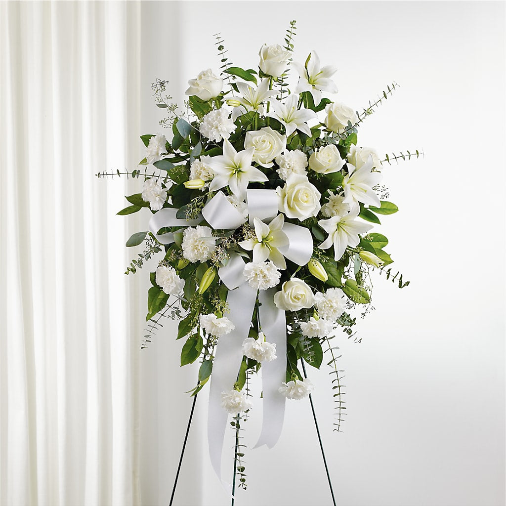 With Care Standing Spray – Ferguson Florists Inc, Attalla AL