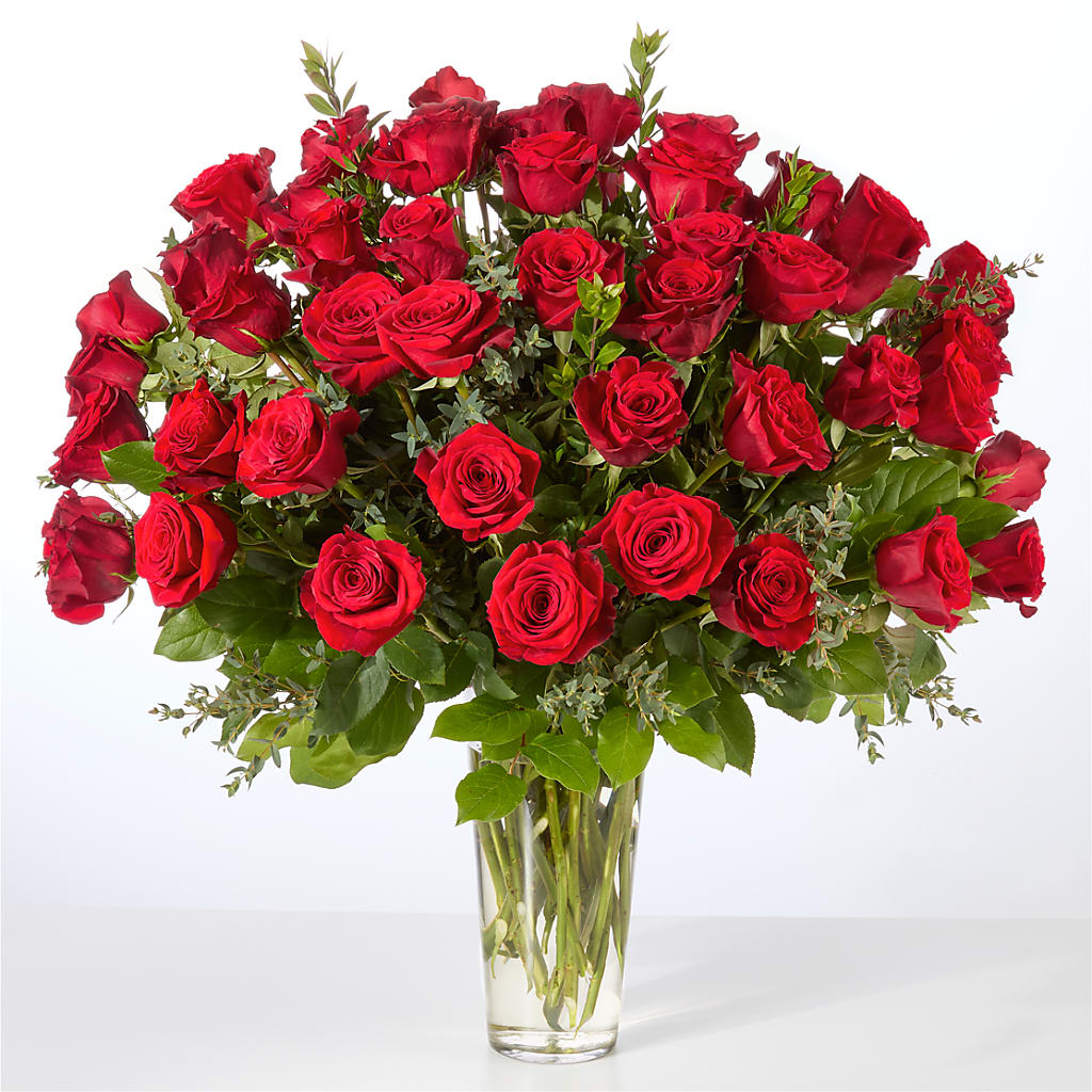 Forever Yours Fifty Stem Red Rose Bouquet – Ferguson Florists Inc, Attalla AL