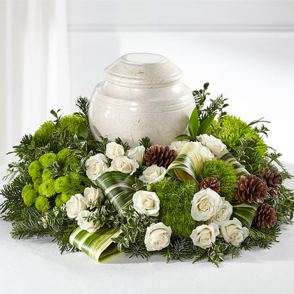 Precious Evergreen Cremation Adornment –  Ferguson Florists Inc, Attalla AL