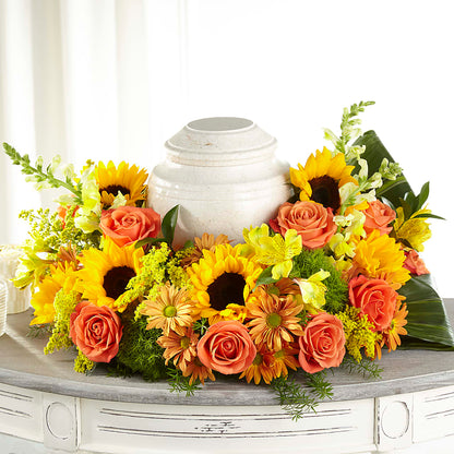 Faithful Sunflower Cremation Adornment –  Ferguson Florists Inc, Attalla AL