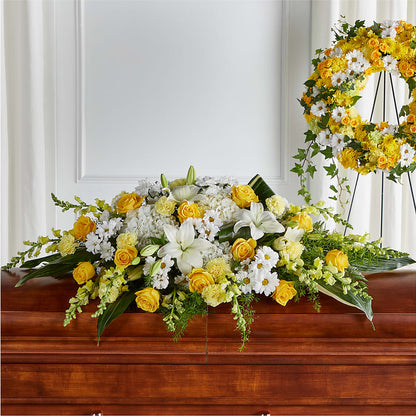 Golden Harmony Casket Spray –  Ferguson Florists Inc, Attalla AL