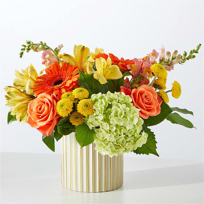 Autumn Sunshine Bouquet with Ivory Vase –  Ferguson Florists Inc, Attalla AL