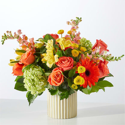 Autumn Sunshine Bouquet with Ivory Vase –  Ferguson Florists Inc, Attalla AL