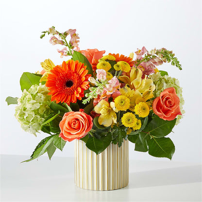Autumn Sunshine Bouquet with Ivory Vase –  Ferguson Florists Inc, Attalla AL