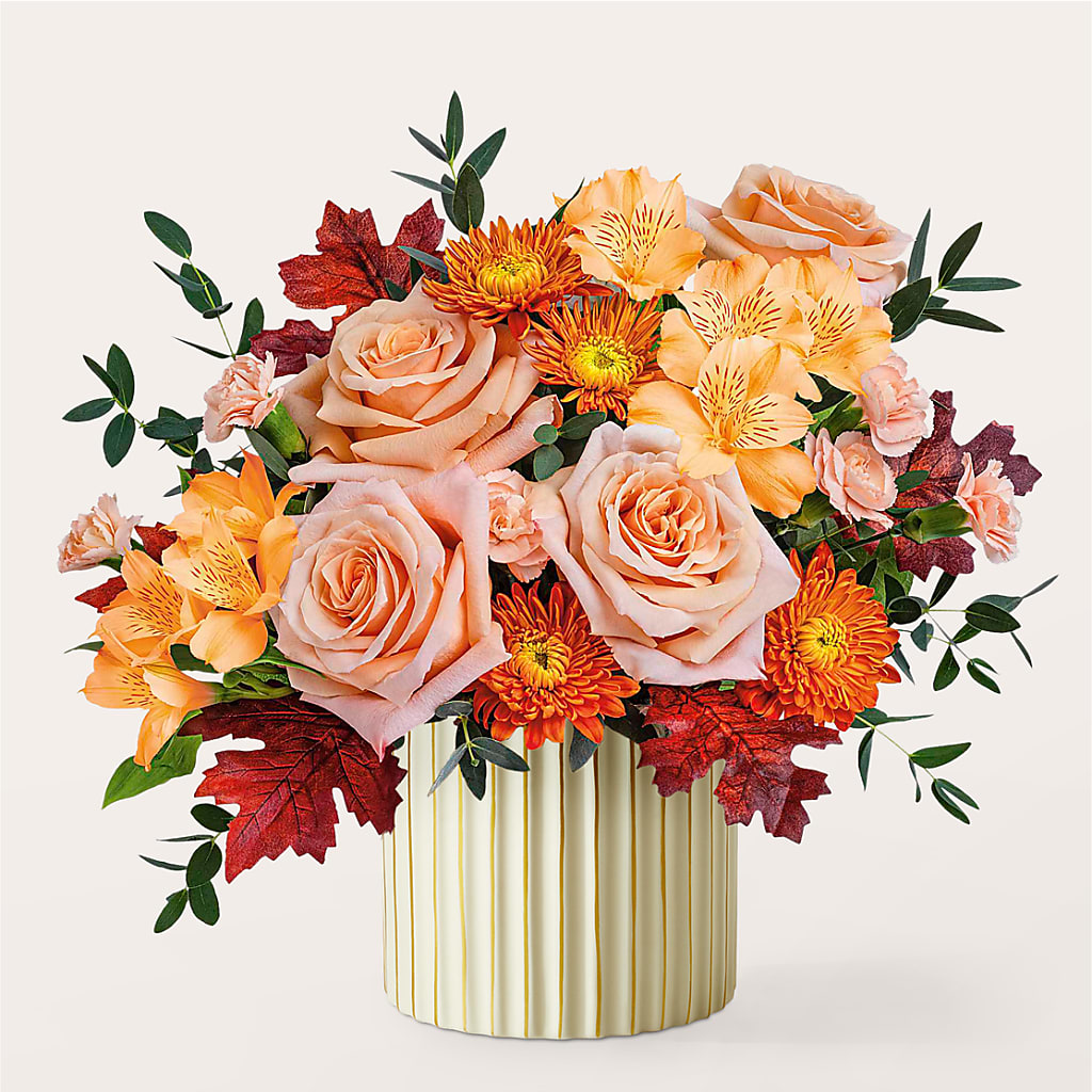 Spiced Latte Bouquet with Ivory Vase –  Ferguson Florists Inc, Attalla AL