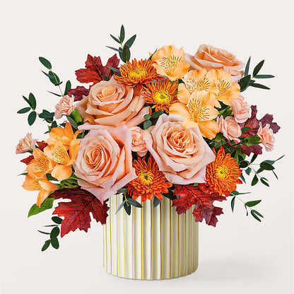 Spiced Latte Bouquet with Ivory Vase –  Ferguson Florists Inc, Attalla AL