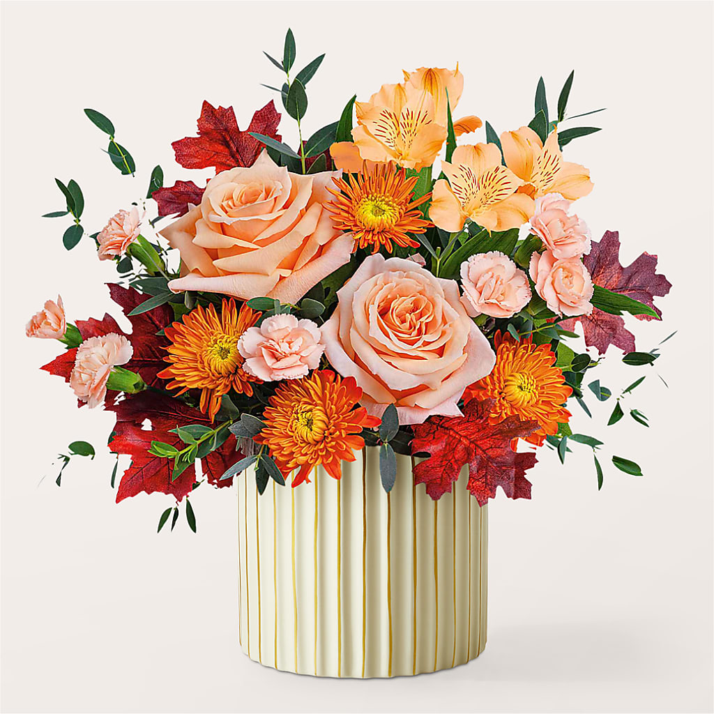Spiced Latte Bouquet with Ivory Vase –  Ferguson Florists Inc, Attalla AL